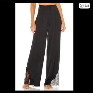 REVOLVE Black Lace Trim Pants